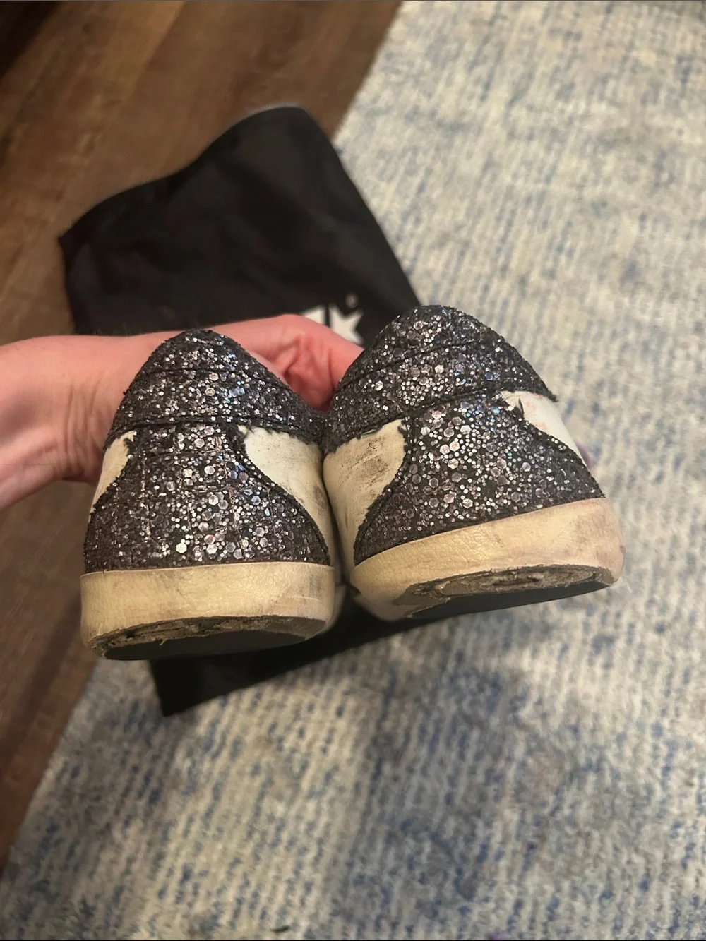 Purple star golden goose superstar with black glitter - Picture 4 of 6